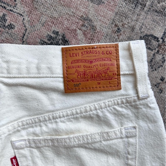 🆕 Levi’s Wondering Mind 501 High Rise Mid Thigh Ripped Shorts - Picture 7 of 10